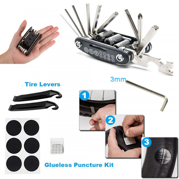 ##/Multiverktyg Multifunktionellt cykelverktygssats för reparation##/