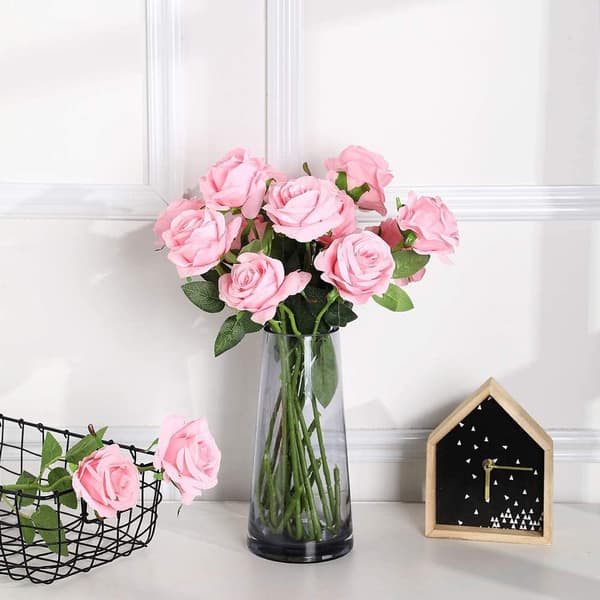 Kunstige Rose Silkeblomster Buket Hjem Kontor Bryllup Arrangement