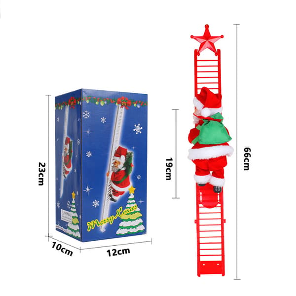 Elektrisk jultomteleksak, röd stegklättrare, julklapp