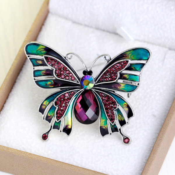 Excaped skjerf Ring sommerfugl gaver for kvinner, skjerf smykke klips