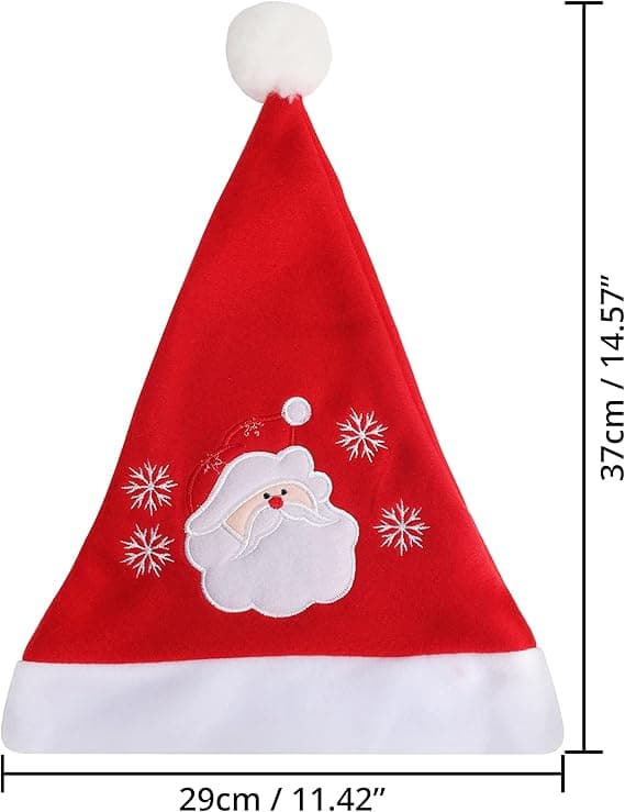 (Sett med 3) Brodert plysj-nisselue for voksne - Unisex-nisse