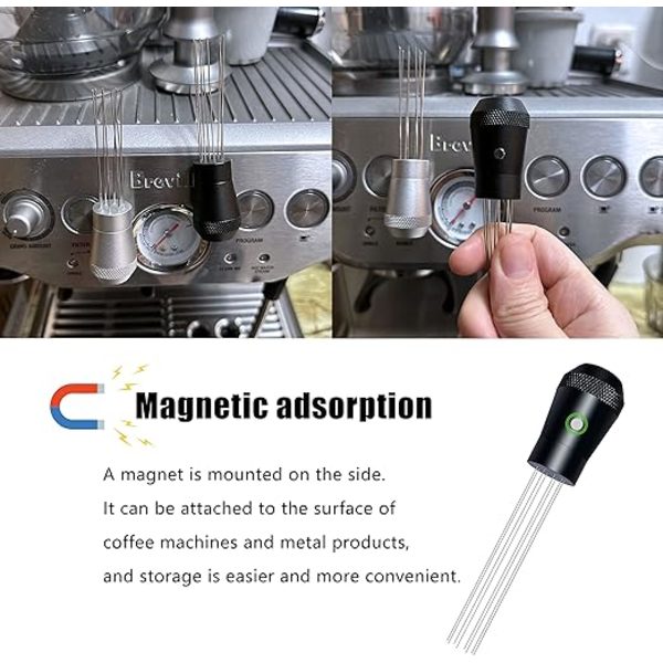 Tilbehør til kaffedispenser, aluminiumsgreb, indbygget magnet