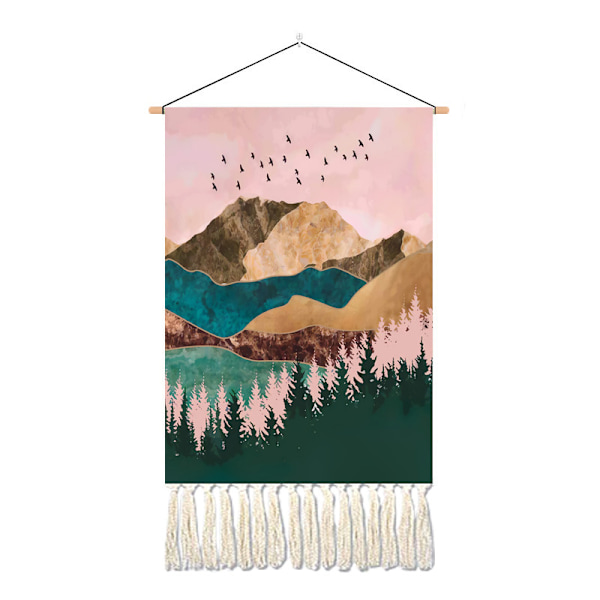 ##/2-pack Solnedgångsfågel Landskap Väggbonader - 35×50cm Dé##/