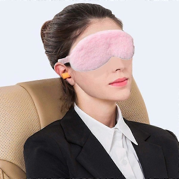 4 st Plysch Ögonmask Mjuk Fluffig Plysch Ögonmask Sovmask Justerbar För Barn Vuxna Kvinnor