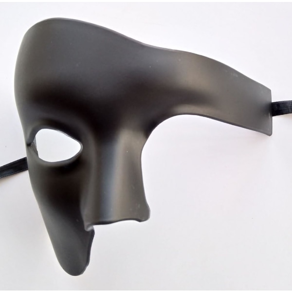 (svart) Vintage Maskeradmask Fantom Operan Enögd Hal