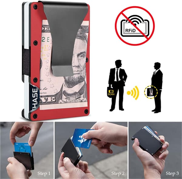 ##/1 st RFID kolfiber kreditkortsfodral, blå##/