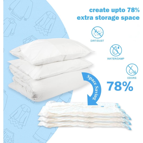 7-pack 50*60CM Vakuumförpackningskläder Dammsugarset 7*XL Återanvändbar