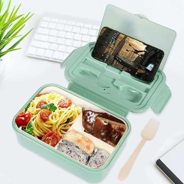 Lunsjboks, 1400ml Bento Lunsjboks for Voksne og Barn, Lunsj Con
