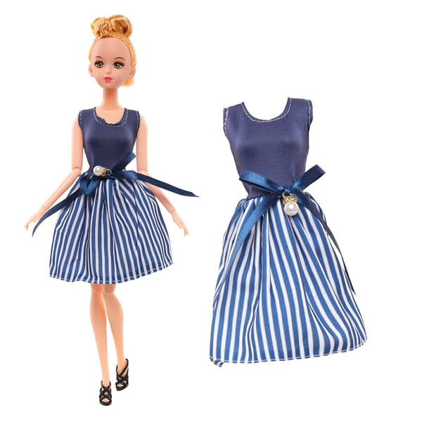 Barbie modetøjskostume, 10 dele, 10 dukketilbehør, til