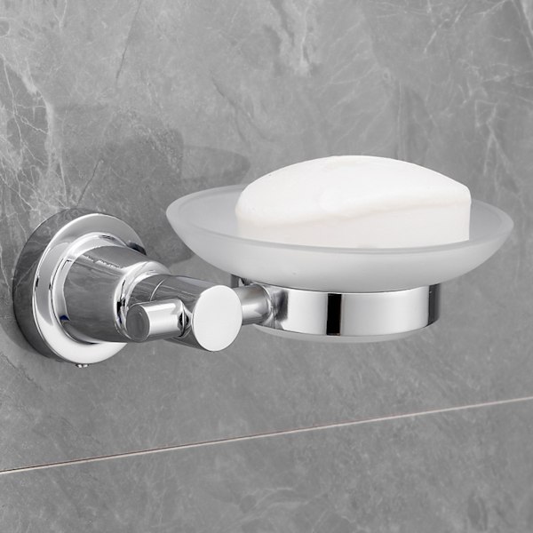 ##/Såpeholder, såpedispenser uten boring i rustfritt stål, glasshylle##/