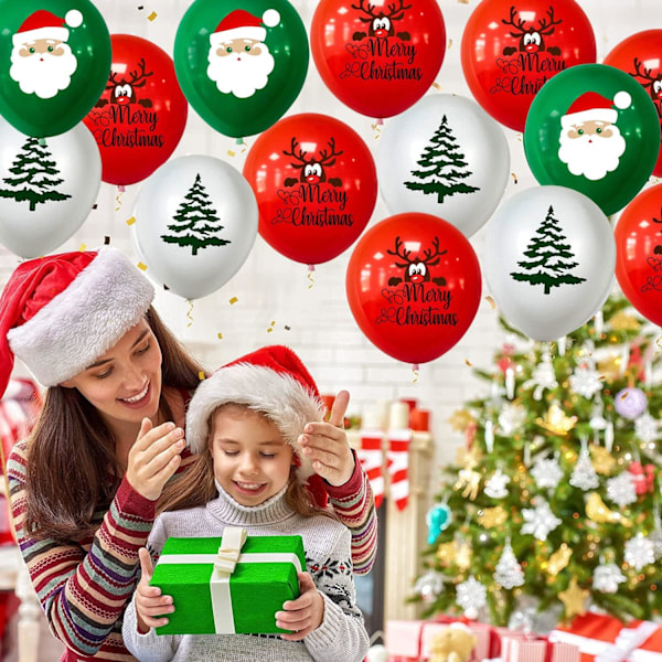 ##/Juleballonger 100 stk Merry Xmas Party Ballongdekorasjoner Latex##/