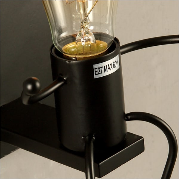 Hvit Kreativ Industriell Jernkunst Vegglampe for Bar Cafe Barn