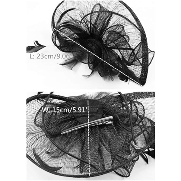 Elegant Dame Fascinator Hat Brude Fjer Hårklip Royal Ascot