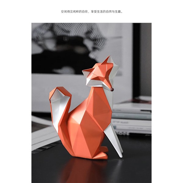 Moderne rev dyr harpiks ornament, mor rev, oransje