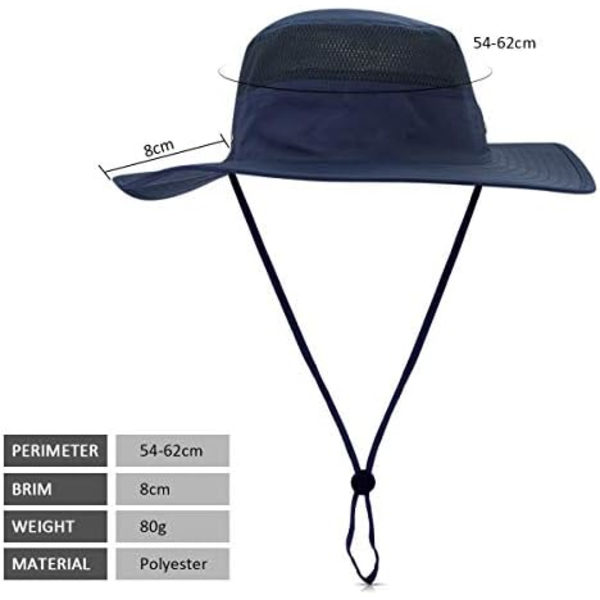 Unisex Foldbar Solhat UPF 51+ Anti-UV Ferie Bjergbestigning
