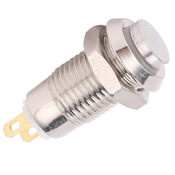 8mm Metall Trykknapp Bryter Vanntett Selvlåsende Startbryter 3V (Uten Lys)