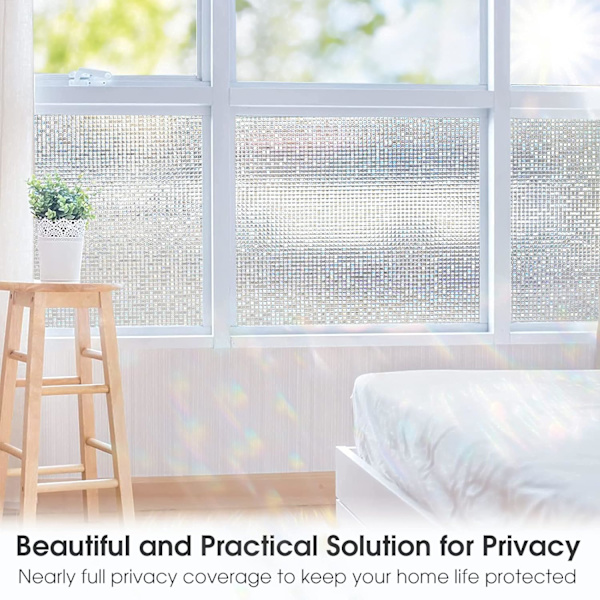 Färgad Regnbågsfönsterfilm: Translucent Mosaikfönster Sekretessfilm