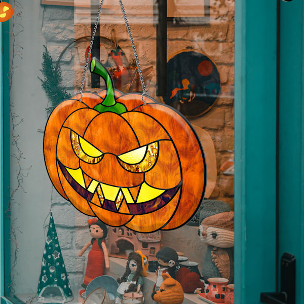 Akryl Halloween Hängande - Pumpa, Hängande Skylt för Heminredning