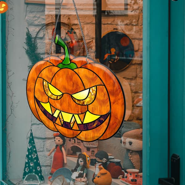 Akryl Halloween Ophæng - Græskar, Hængende Skilt til Boligindretning