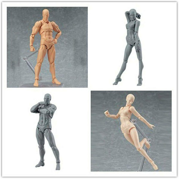 Tegnefigurer for kunstnere Menneskelig Mannequin Modellsett Mann/Kvinne