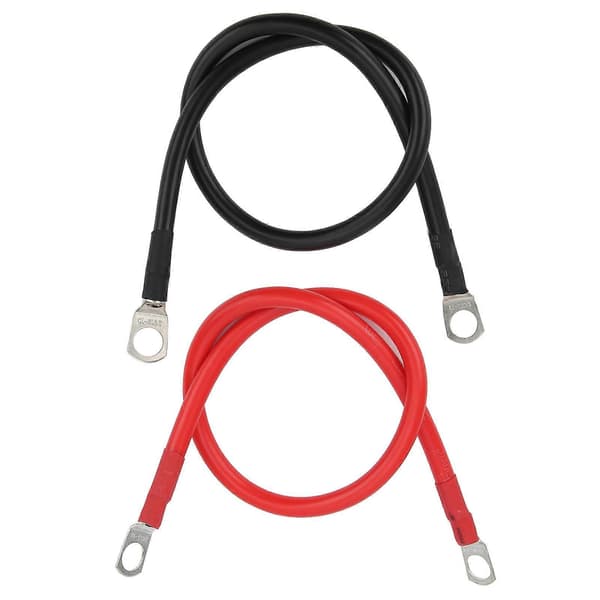 2st 50cm Batterikabel Förtennad Kopparledare Högtemperaturbeständig Kabel för Bil