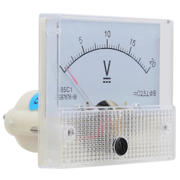 85C1 DC 0-20V Pointer Voltmeter DC Spenningsmåler Elektrisk Måleinstrument