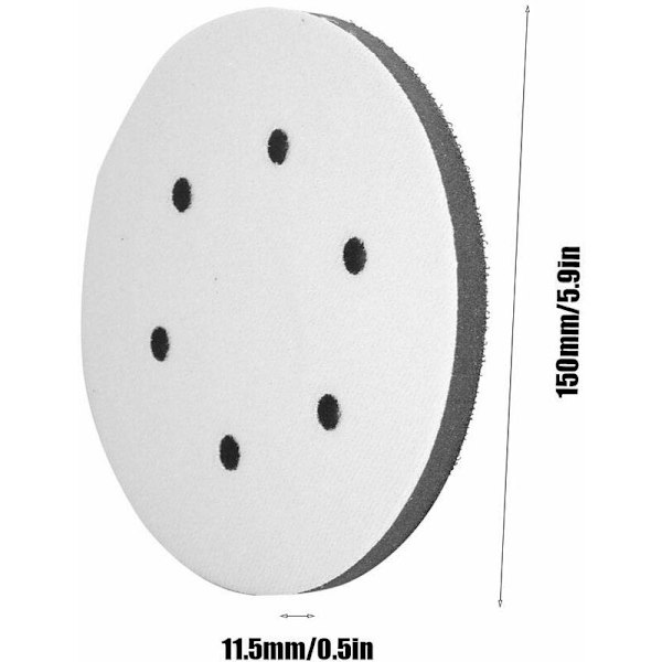 (6 reikää, 125 mm) sienenpohjainen pneumaattinen kuivahiontapad, flockattu