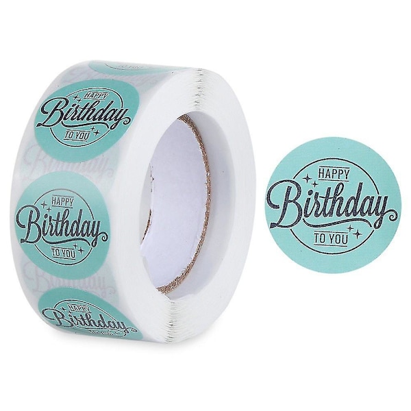 &/500pcs/roll Self-adhesive Happy Birthday Stickers Wedding Round Sealing Label&