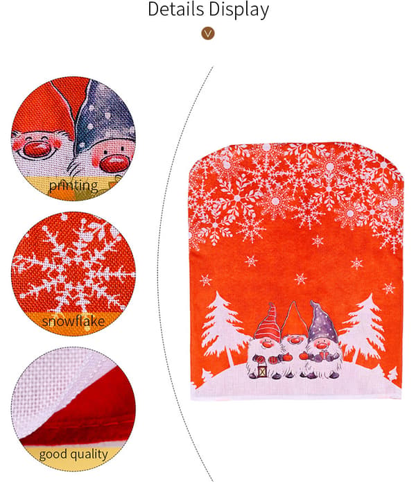 Set med 2 st Snöflinga Stolsöverdrag, 48x57cm, Kreativ Dekoration för