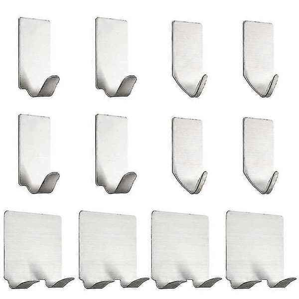 4,8 x 4,3 x 1,8 cm hopeiset pyyhekoukut, 15 kpl, ruostumattomasta teräksestä valmistetut pyyhekoukut, laukkukoukut, seinäkoukut, neulekoukku