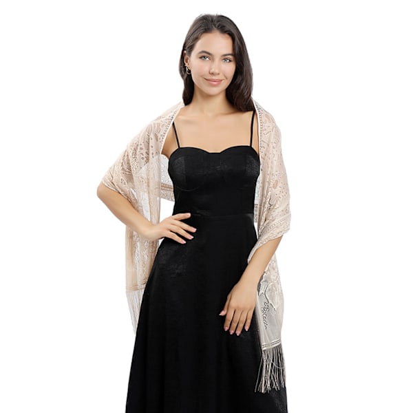 ##/Siden sjal halsduk kvällsklänning chiffong halsdukar poncho damer elegant fransar##/