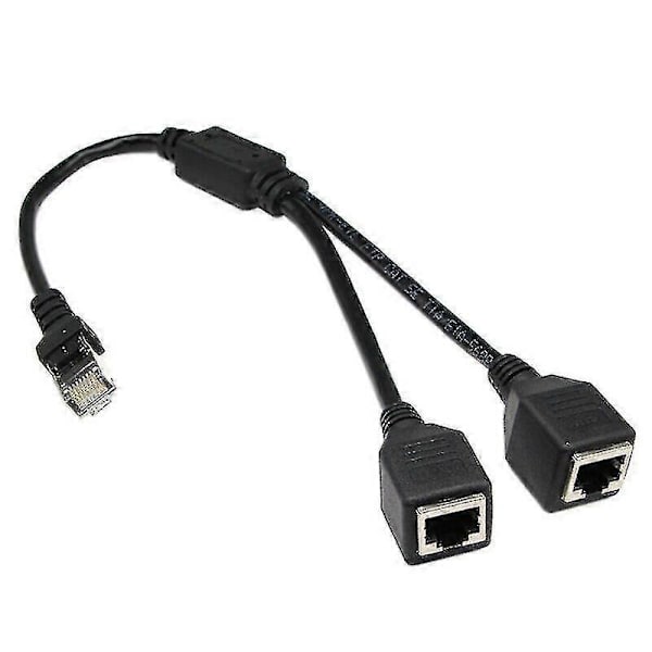 1 Han til 2 Hun RJ45 Ethernet Netværk LAN Forlænger Splitter Kabel Adapter