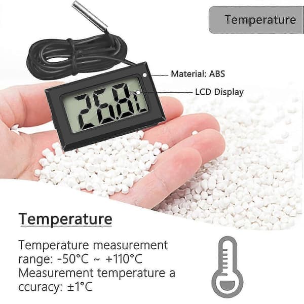 4x Digital LCD Termometer Temperaturmätare Med Extern Sond För Kyl Frys Kylskåp Akvarium (4x)