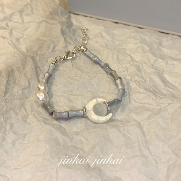 /#/1PC Moonlight Bamboo Pearl Beaded Bracelet/#/