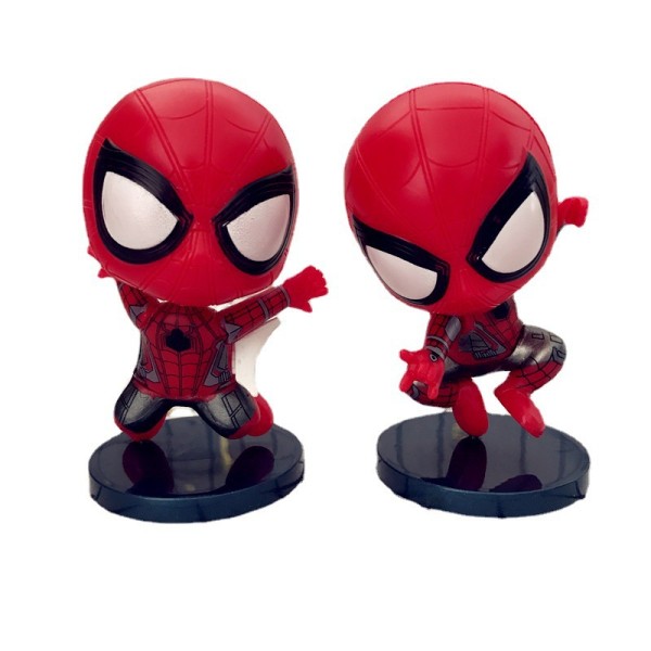 4 stk. Spider-Man bilpynt figur hånddukker anime