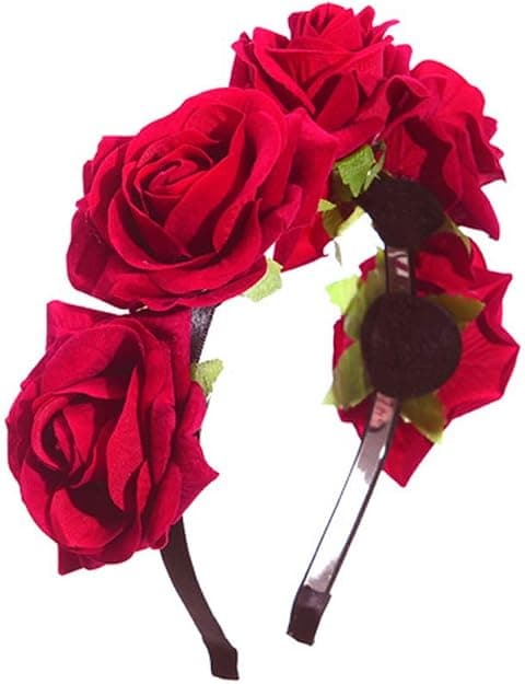 Bröllops Brudtärna Brud Blomma Ros Diadem för Barn a