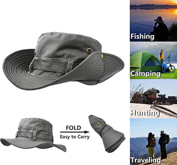 ##/Solhatt med bred brätte för utomhus Dubbellager Klassisk Combat Army Style Djungel Solhatt för Fiske Jakt Camping##/