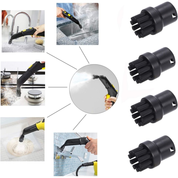 4 Pakk Erstatningsrunde Børster for Karcher SC1 SC2 SC3 SC4 SC5