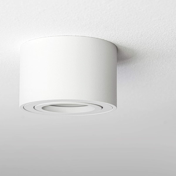 Ultra-flatt innfelt spotlight - justerbar, i matt hvit