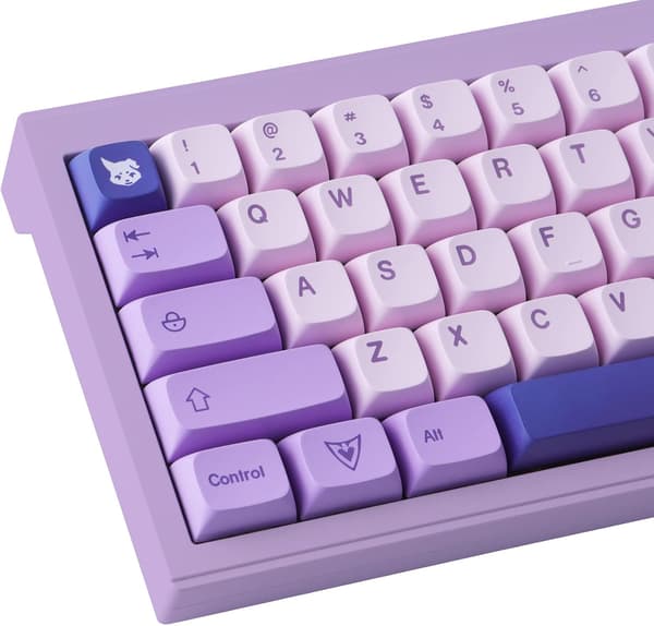 PBT-tangentbordsknappar 143 stycken XDA-profil Färgsublimering Söta tangentbordsknappar Wit