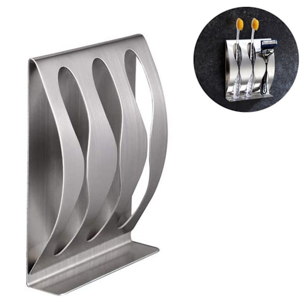 ##/Tannbørsteholder Selvklebende Veggmontert Rustfritt Stål##/