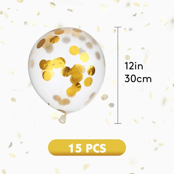 Fødselsdagspynt Guldballoner, Fødselsdagsballoner, 15 stk