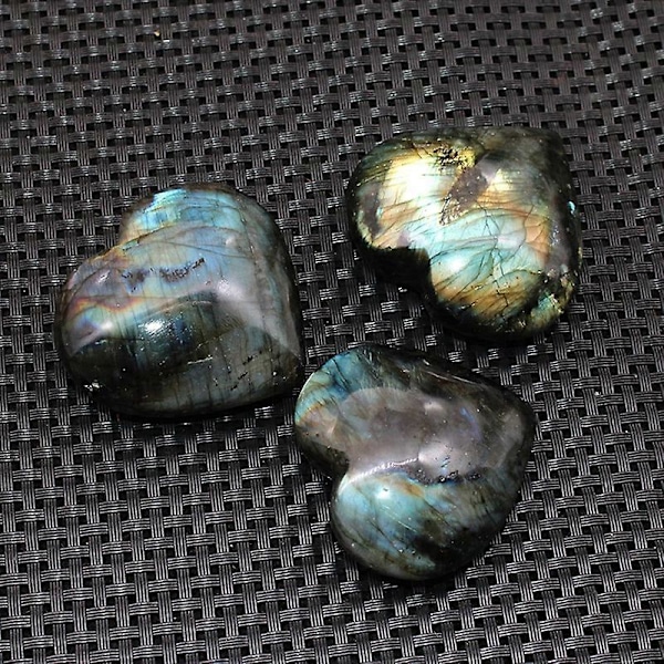 Hjerteformet Månestein Labradoritt Helbredende Kvarts Faux Edelsten Smykkeanheng 25-30mm