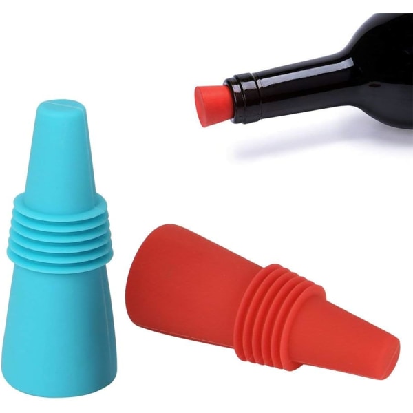 Silikonvinproppar, Färgglad vinflaskpropp 5-pack Reusa
