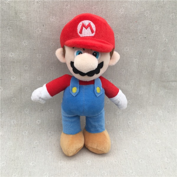 A Red 25cm Super Mary Plush Toy Mario Brothers Doll Cartoon Game