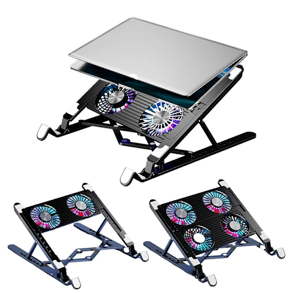 Laptopkylare Datorfäste Ställ Höjdjusterbar Triangulär Struktur Hög Stabilitet Starkt Luftflöde Lågt Ljud Laptop Riser Kylare 2pcs