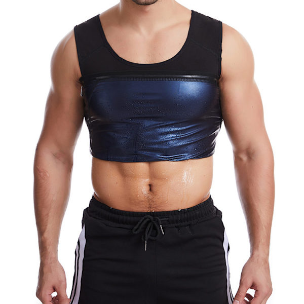 ##/Herrarnas Svettande Tanktop Slank Väst Fitness T-shirt Sauna Effekt Sport Kroppsshapare##/