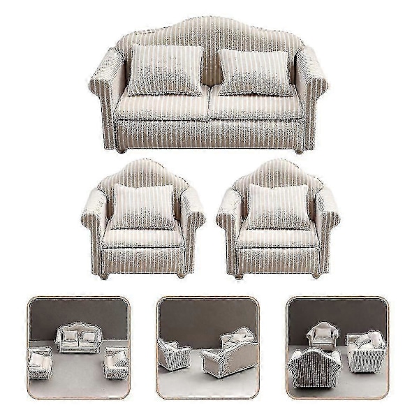 3 st Soffa Miniatyr Soffa Modell Dockhus Möbel Soffa Miniatyr Soffa Modell Miniatyr Soffa Kudde