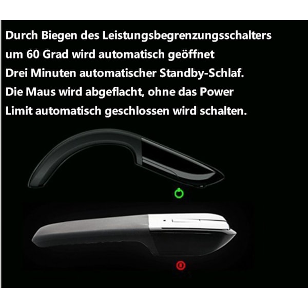 Trådløs Bluetooth-mus med berøring, buet forretningsmus