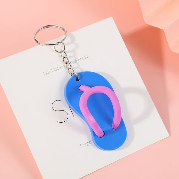 Leksakspåse med 12-pack i 6 färger - Flip-flops nyckelringar